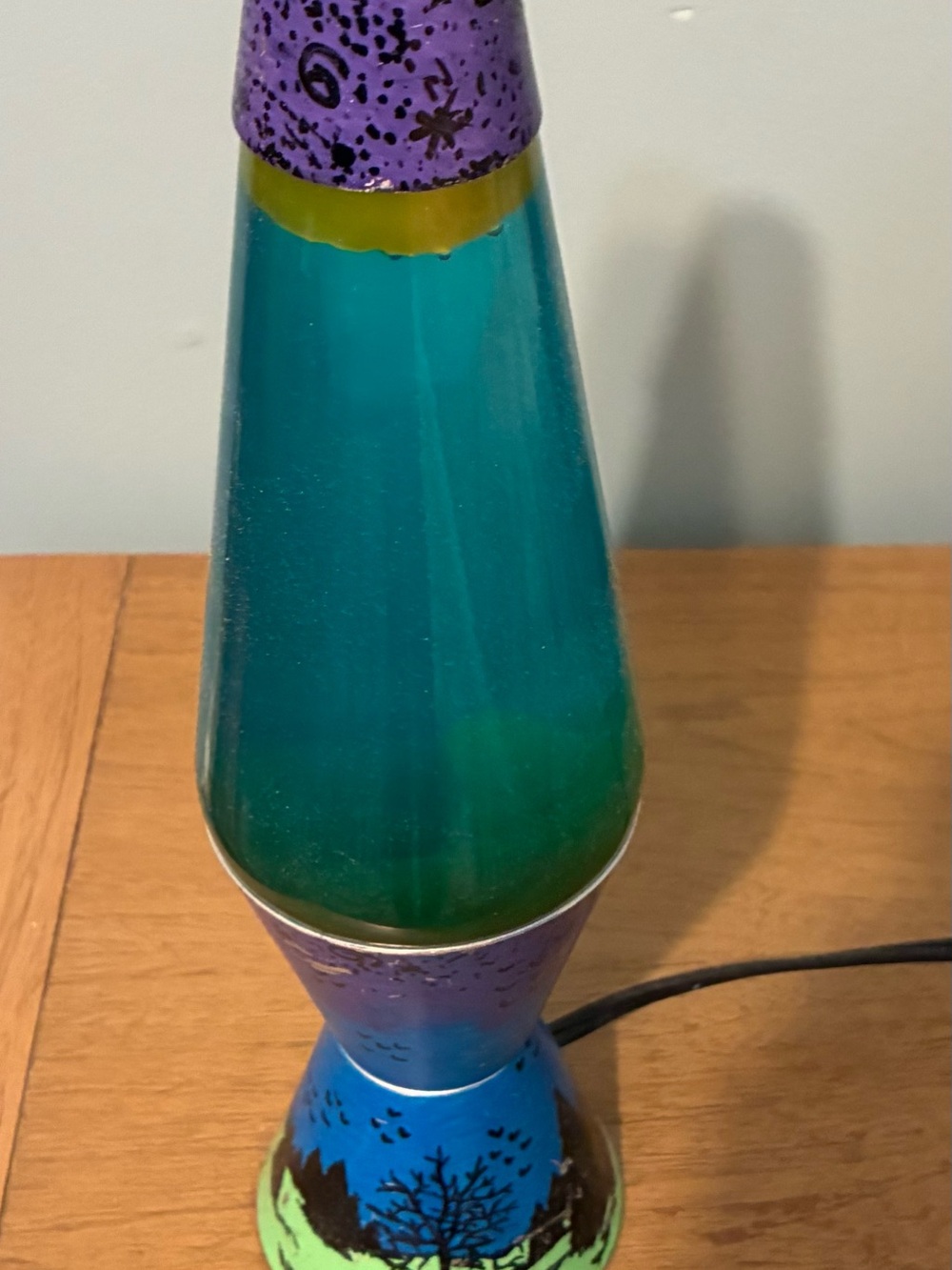 Hand painted Purple & Teal Lava Lamp